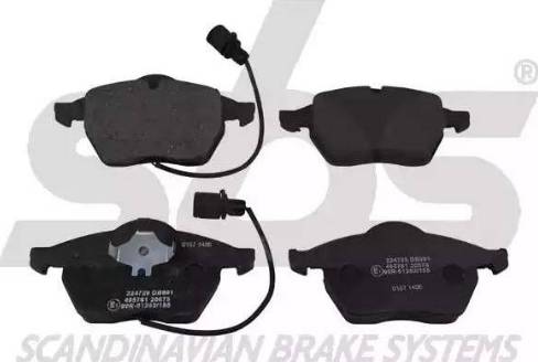 SBS 1501224729 - Brake Pad Set, disc brake autospares.lv