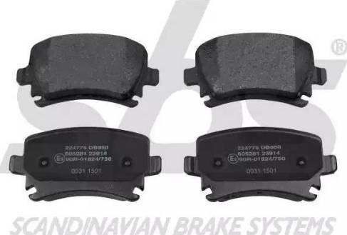 SBS 1501224775 - Brake Pad Set, disc brake autospares.lv