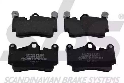 SBS 1501224773 - Brake Pad Set, disc brake autospares.lv