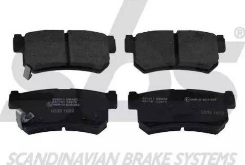 SBS 1501225011 - Brake Pad Set, disc brake autospares.lv