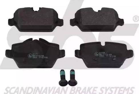 SBS 1501221530 - Brake Pad Set, disc brake autospares.lv