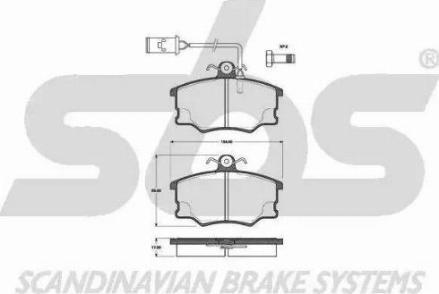 SBS 1501221013 - Brake Pad Set, disc brake autospares.lv