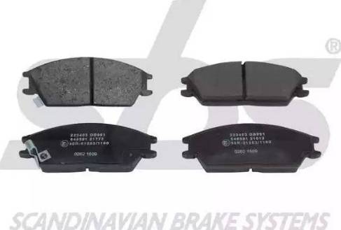 SBS 1501223403 - Brake Pad Set, disc brake autospares.lv