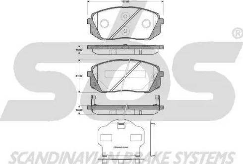 SBS 1501223430 - Brake Pad Set, disc brake autospares.lv