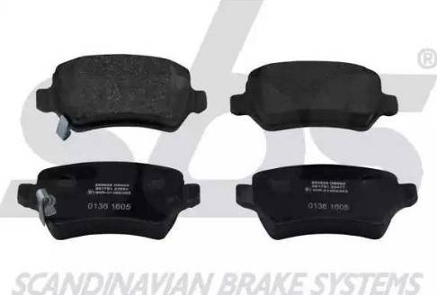 SBS 1501223625 - Brake Pad Set, disc brake autospares.lv