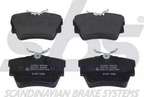 SBS 1501223627 - Brake Pad Set, disc brake autospares.lv