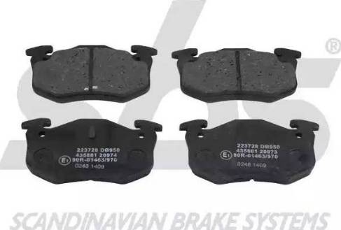 SBS 1501223728 - Brake Pad Set, disc brake autospares.lv