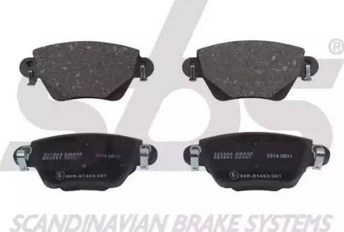 SBS 1501222554 - Brake Pad Set, disc brake autospares.lv