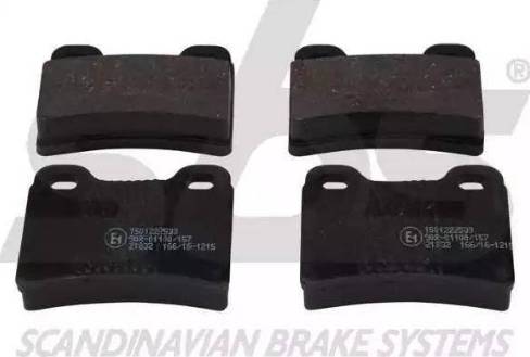 SBS 1501222533 - Brake Pad Set, disc brake autospares.lv