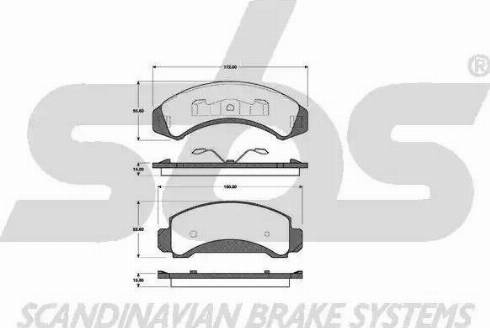 SBS 1501222524 - Brake Pad Set, disc brake autospares.lv