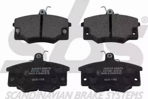 SBS 1501222322 - Brake Pad Set, disc brake autospares.lv