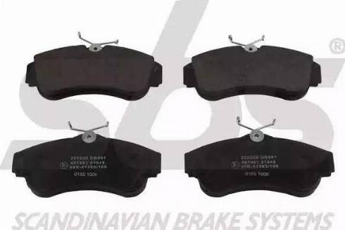 SBS 1501222220 - Brake Pad Set, disc brake autospares.lv