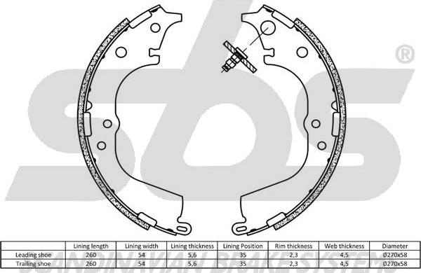 SBS 18492745591 - Brake Shoe Set autospares.lv