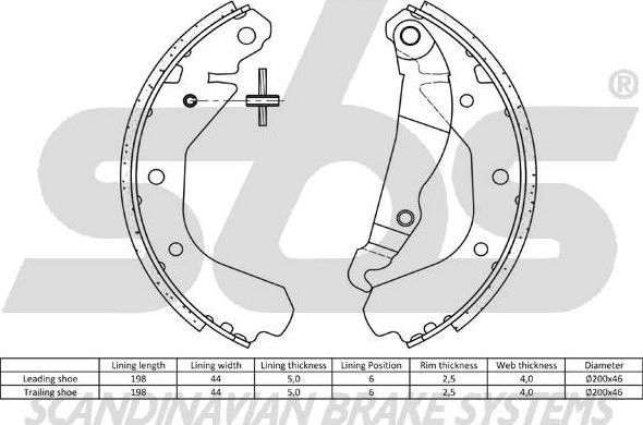 SBS 18492736409 - Brake Shoe Set autospares.lv