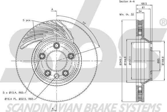 SBS 18153447105 - Brake Disc autospares.lv