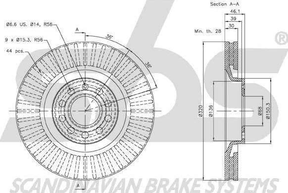 SBS 18153447107 - Brake Disc autospares.lv