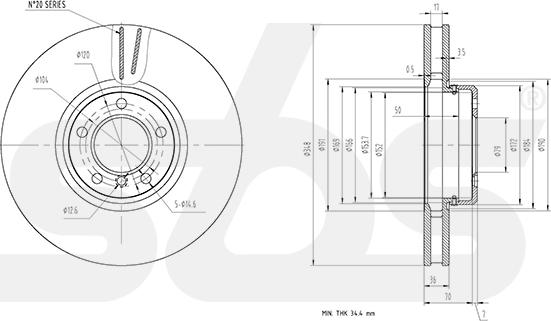 SBS 1815341572 - Brake Disc autospares.lv