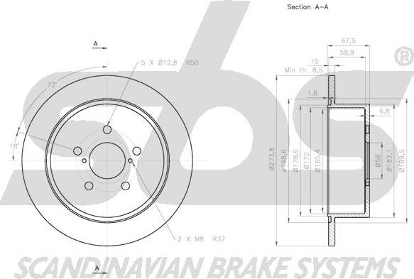 SBS 1815314416 - Brake Disc autospares.lv