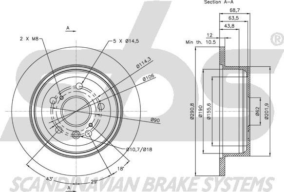 SBS 1815314576 - Brake Disc autospares.lv