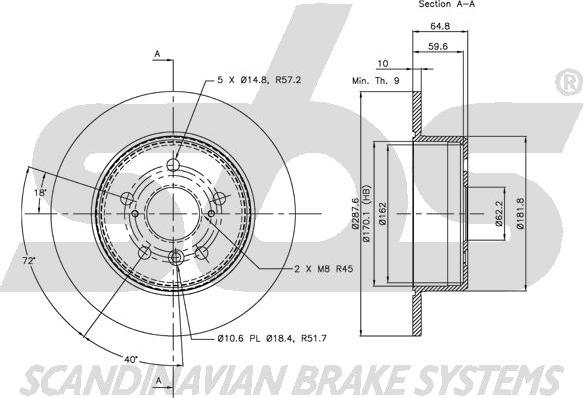 SBS 1815314570 - Brake Disc autospares.lv