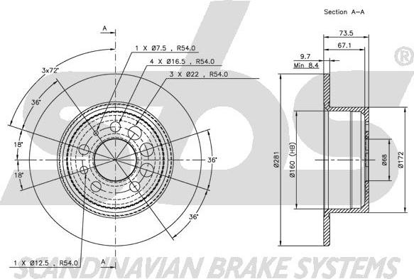 SBS 1815314807 - Brake Disc autospares.lv