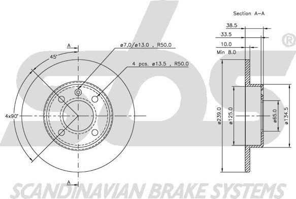 SBS 1815314704 - Brake Disc autospares.lv