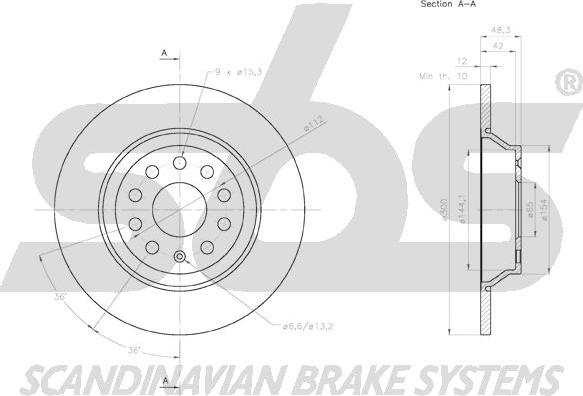 SBS 18153147160 - Brake Disc autospares.lv