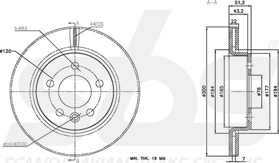 SBS 18153147186 - Brake Disc autospares.lv