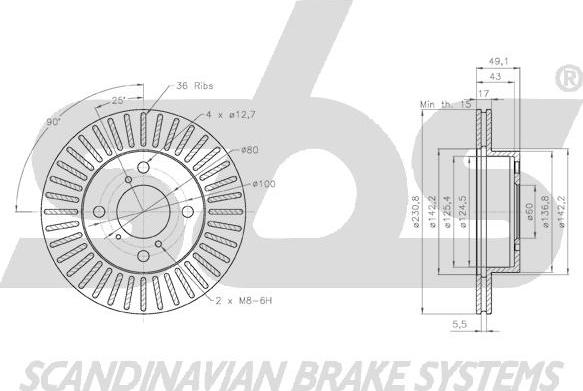 SBS 1815315237 - Brake Disc autospares.lv