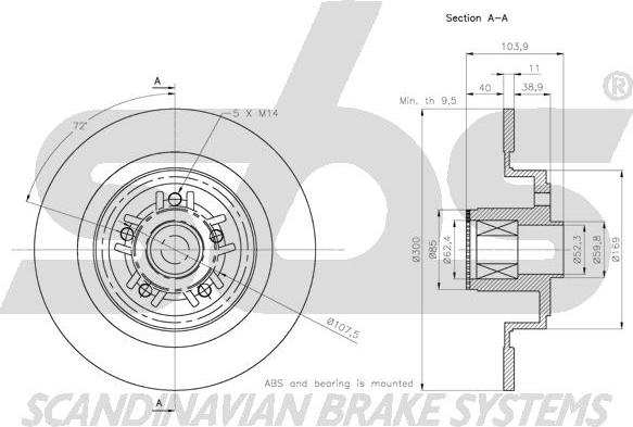 SBS 1815313986 - Brake Disc autospares.lv