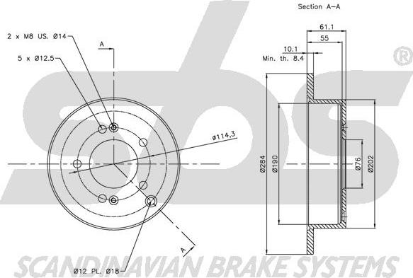 SBS 1815313414 - Brake Disc autospares.lv