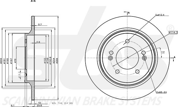 SBS 1815313544 - Brake Disc autospares.lv