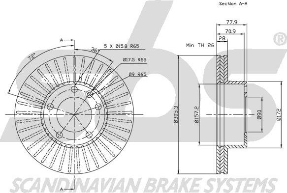 SBS 1815313644 - Brake Disc autospares.lv