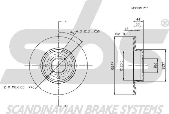 SBS 1815313642 - Brake Disc autospares.lv