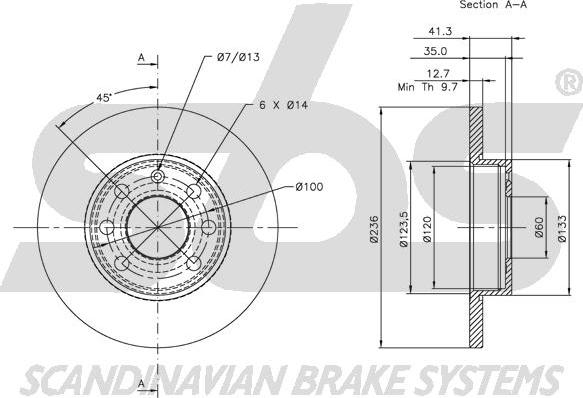 SBS 1815313606 - Brake Disc autospares.lv