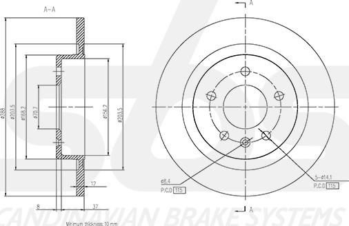 SBS 1815313687 - Brake Disc autospares.lv