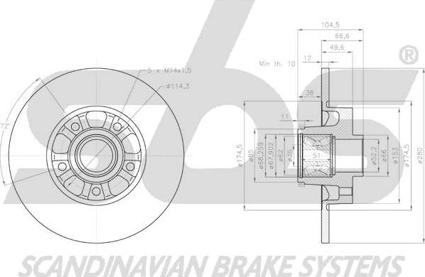 SBS 1815313679 - Brake Disc autospares.lv