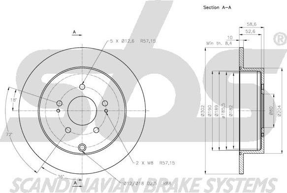 SBS 1815313053 - Brake Disc autospares.lv