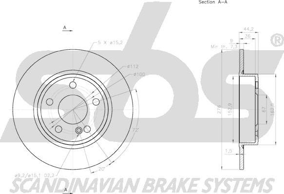 SBS 18153133113 - Brake Disc autospares.lv