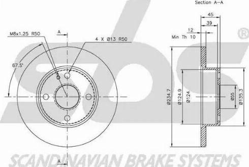 SBS 1815313225 - Brake Disc autospares.lv