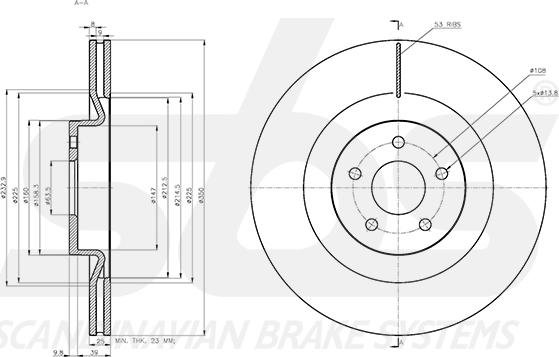 SBS 18153125114 - Brake Disc autospares.lv