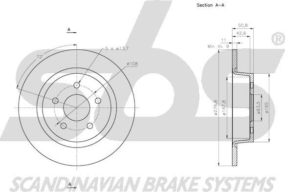 SBS 1815312583 - Brake Disc autospares.lv