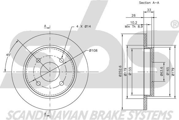 SBS 1815312536 - Brake Disc autospares.lv