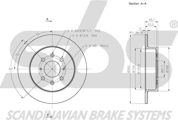 SBS 1815312643 - Brake Disc autospares.lv