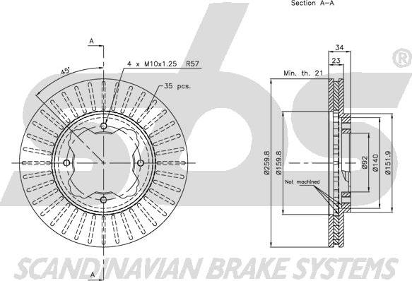 SBS 1815319941 - Brake Disc autospares.lv