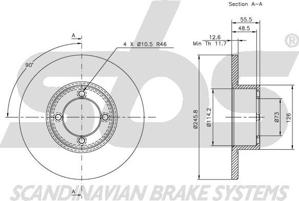 SBS 1815209903 - Brake Disc autospares.lv
