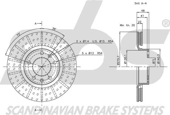 SBS 1815209916 - Brake Disc autospares.lv