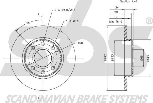 SBS 1815319910 - Brake Disc autospares.lv