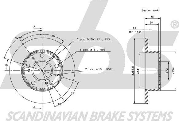 SBS 1815209913 - Brake Disc autospares.lv
