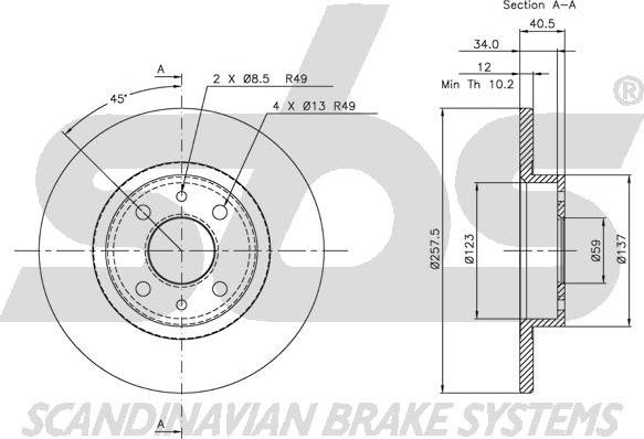SBS 1815209932 - Brake Disc autospares.lv